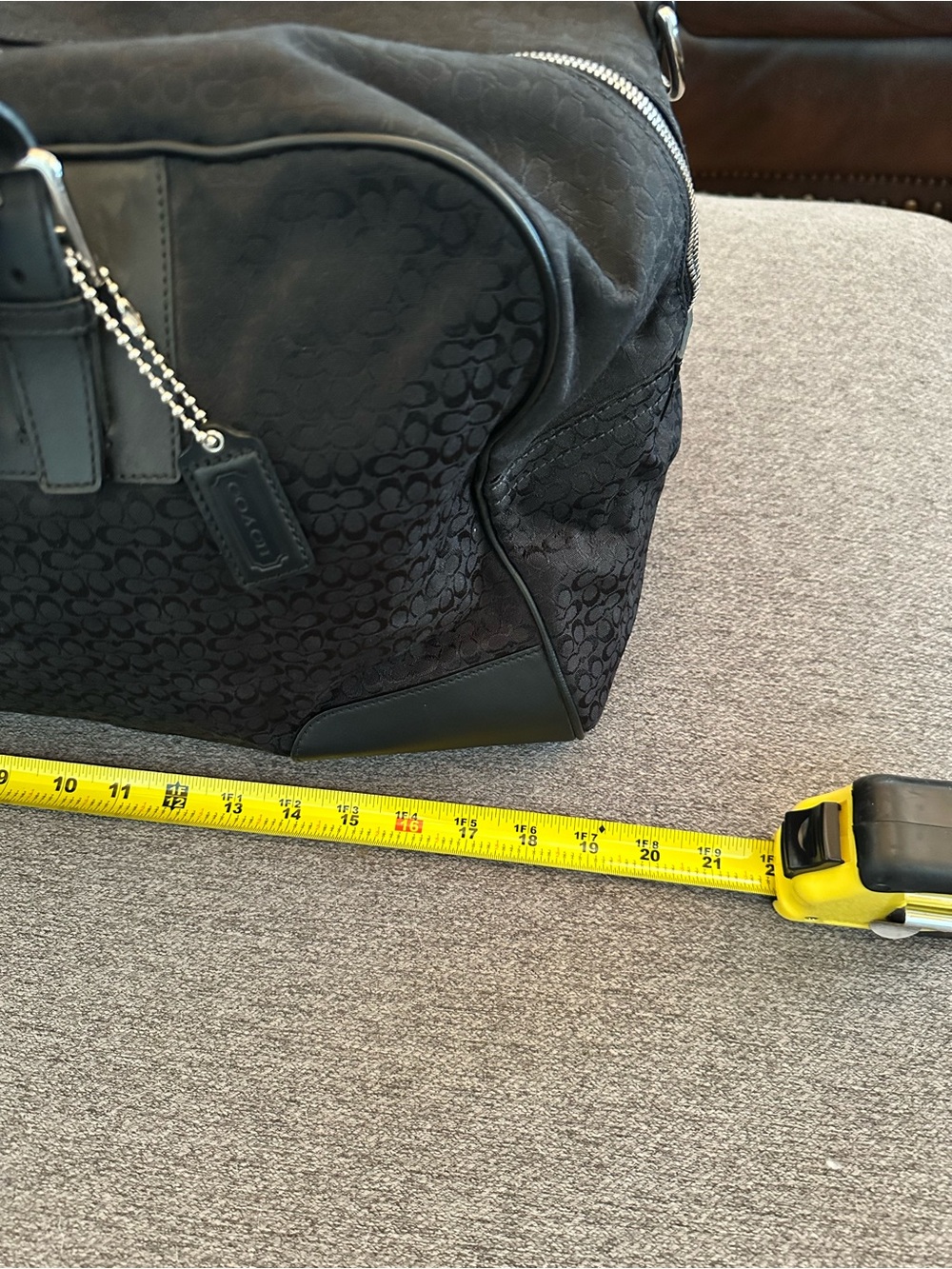 Coach Black Signature Canvas Duffel Bag - Picture 7 of 8